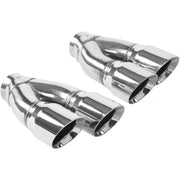 MagnaFlow Tip Stainless Double Wall Round Dual Outlet Polish 3in DIA 2.25in Inlet 9.75in Len (qty 2) Magnaflow Catalytic Converter Universal