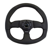 NRG Reinforced Steering Wheel (320mm Horizontal / 330mm Vertical) Leather w/Black Stitching NRG Steering Wheels