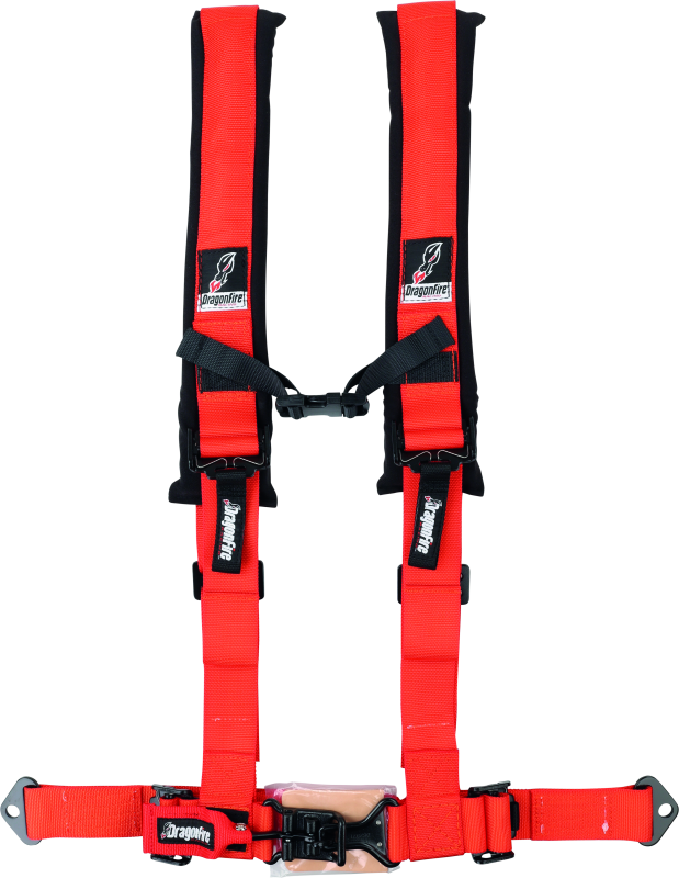 DragonFire Racing Harness- H-Style- 4-Point- 2in Buckle- Orange DragonFire Racing Seat Belts & Harnesses