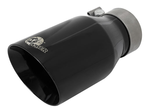 aFe MACH Force-Xp Univ 304 SS Double-Wall Clamp-On Exhaust Tip - Black - 3in Inlet - 4.5in Outlet aFe Tips