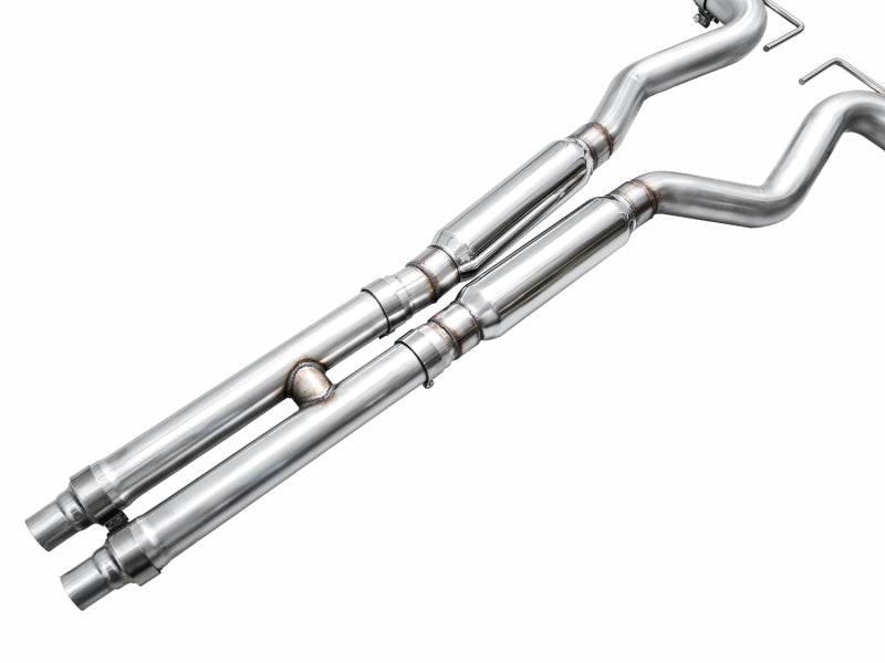 AWE 2024 Ford Mustang GT Fastback S650 RWD SwitchPath Cat-Back Exhaust w/ Quad Chrome Silver Tips AWE Tuning Catback