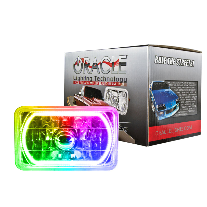 Oracle Pre-Installed Lights 4x6 IN. Sealed Beam - ColorSHIFT Halo ORACLE Lighting Headlights