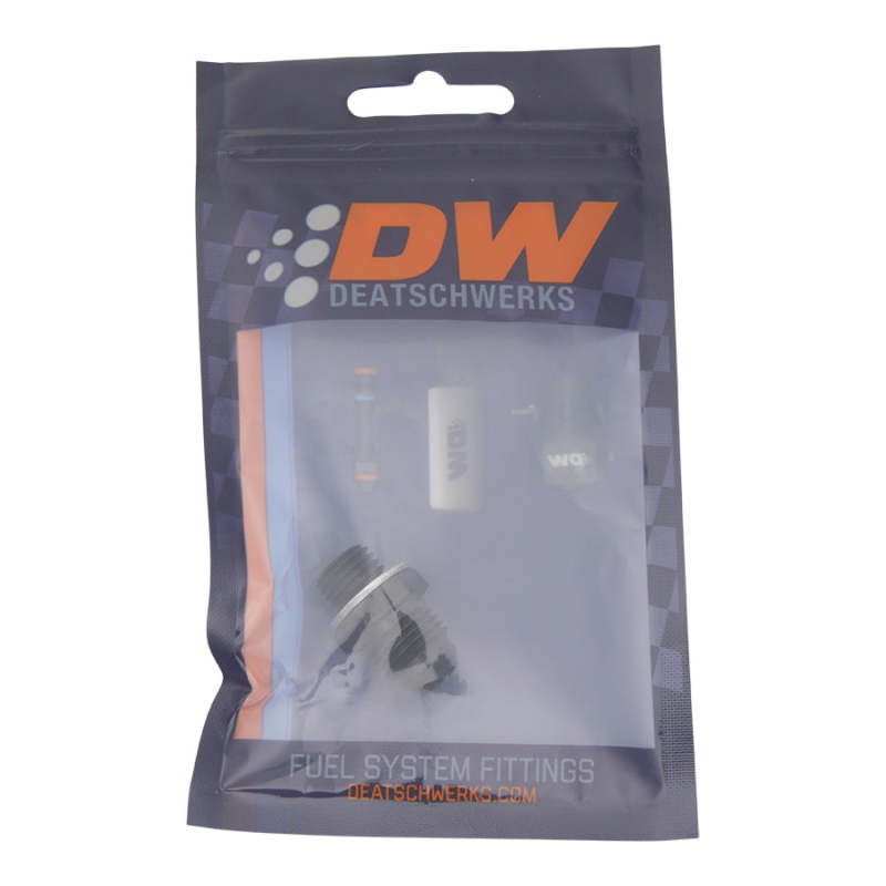 DeatschWerks 6AN Male Flare to M12 X 1.5 Male Metric Adapter (Incl Washer) - Anodized Matte Black DeatschWerks Fittings