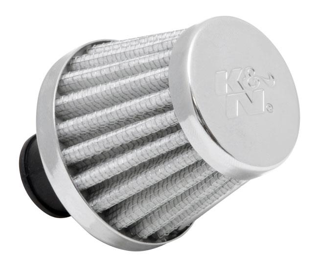 K&N 2in Base OD x .375in Flange ID x 1.75in H Rubber Base Crankcase Vent Filter - White K&N Engineering Air Filters - Universal Fit