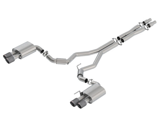 Borla 2018 Ford Mustang GT 5.0L AT/MT (w/o Valves) S-Type 3in Cat-Back Exhaust w/Carbon Fiber Tips Borla Catback