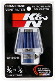 K&N 2in Base OD x .375in Flange ID x 1.75in H Rubber Base Crankcase Vent Filter - Blue K&N Engineering Air Filters - Universal Fit