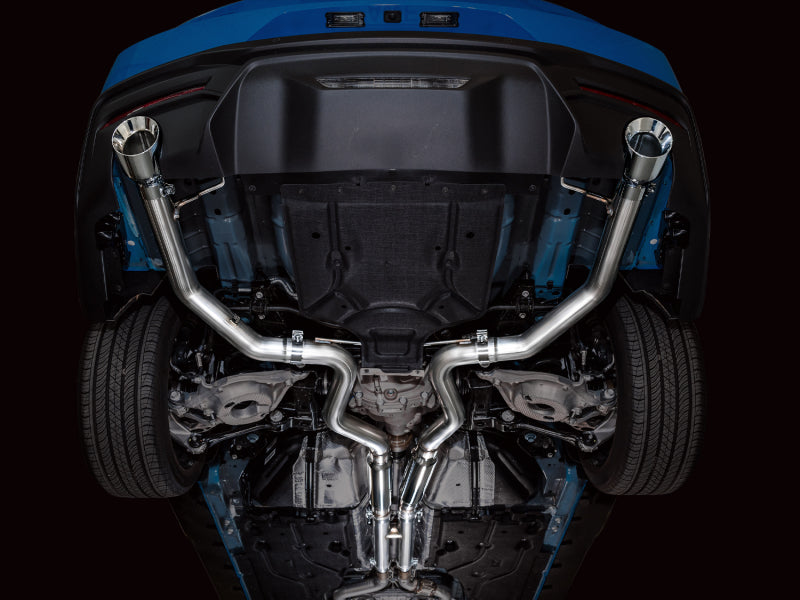 AWE 2024 Ford Mustang GT Fastback S650 RWD Track Edition Cat-Back Exhaust w/ Dual Chrome Silver Tips AWE Tuning Catback