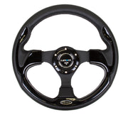 NRG Reinforced Steering Wheel (320mm) Blk w/Gloss Black Trim NRG Steering Wheels