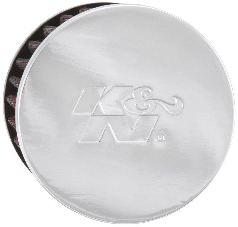 K&N 1.75in Flange ID x 3in OD x 2.5in H Chrome Finish Rubber Base Crankcase Vent Filter K&N Engineering Air Filters - Universal Fit