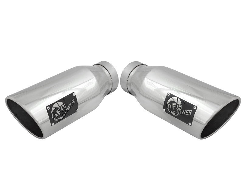aFe Large Bore-HD 4in 409 Stainless Steel DPF-Back Exhaust w/Polished Tips 15-16 Ford Diesel Truck aFe DPF Back