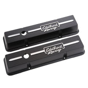 Edelbrock Valve Cover Racing Series Chevrolet 1959-1986 262-400 CI V8 Low Black Edelbrock Valve Covers