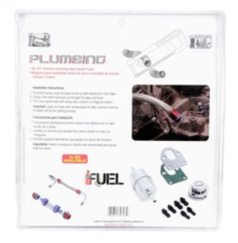 Spectre Stainless Steel Flex Heater Hose Kit 5/8in. Diameter - 4ft. Chrome Spectre Hoses