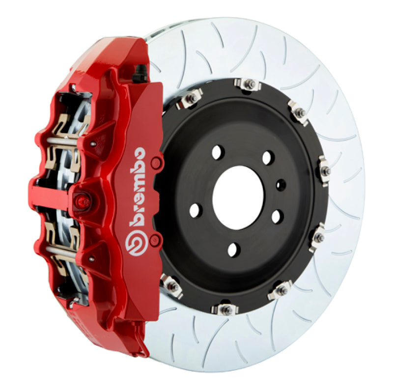Brembo 01-04 996 Turbo (Excl PCCB) Fr GT BBK 6Pis Cast 380x34 2pc Rotor Slotted Type3-Red Brembo Brake Kits - Performance Slot