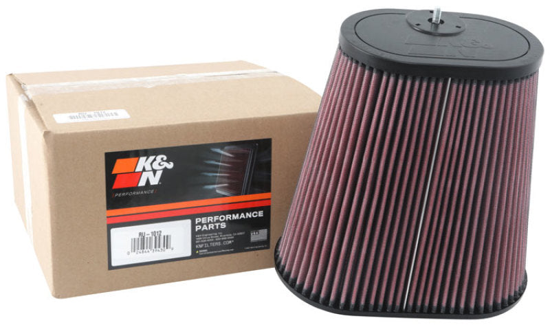 K&N Universal Clamp-On Air Filter 3-1/8in Dual FLG 8-7/8in X 5-3/16 B 6-1/4in X 4IN T, 9inH W/STUD K&N Engineering Air Filters - Universal Fit