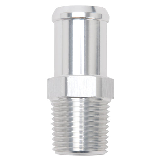 Edelbrock Hose End Straight 1/2In NPT to 3/4In Barb Clear Anodize Edelbrock Fittings