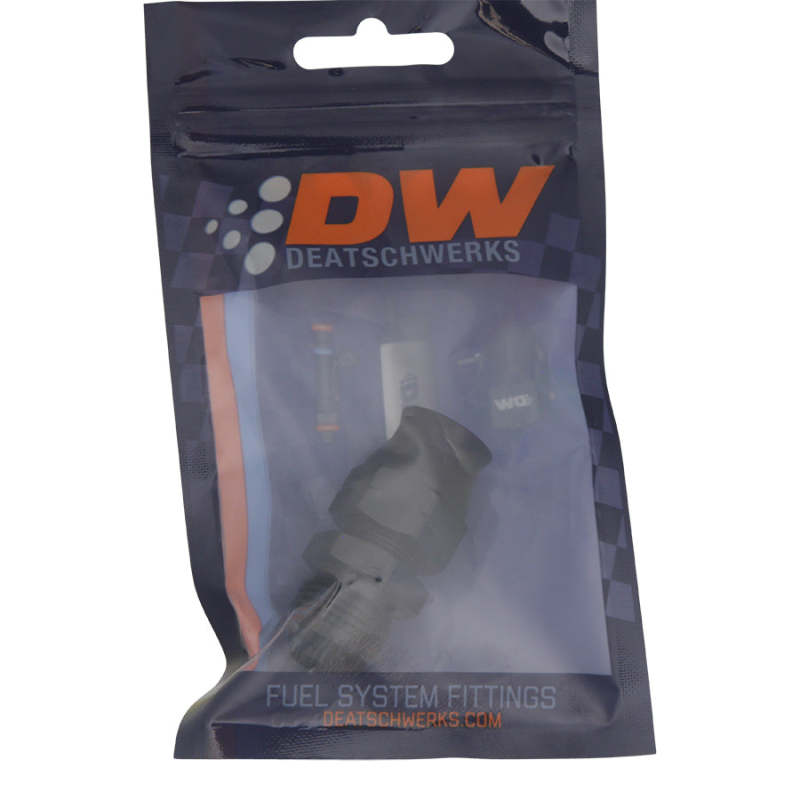 DeatschWerks 8AN Male Flare to 1/2in Hardline Compression Adapter - Anodized Matte Black DeatschWerks Fuel Components Misc