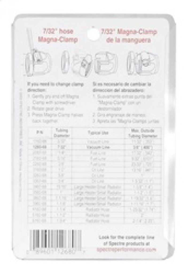 Spectre Magna-Clamp Hose Clamps 7/32in. (2 Pack) - Chrome Spectre Clamps