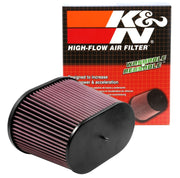 K&N Universal Air Filter - Oval Straight - 3.688in Flange ID x 10.25in Base O/S Length x 7.875in H K&N Engineering Air Filters - Universal Fit