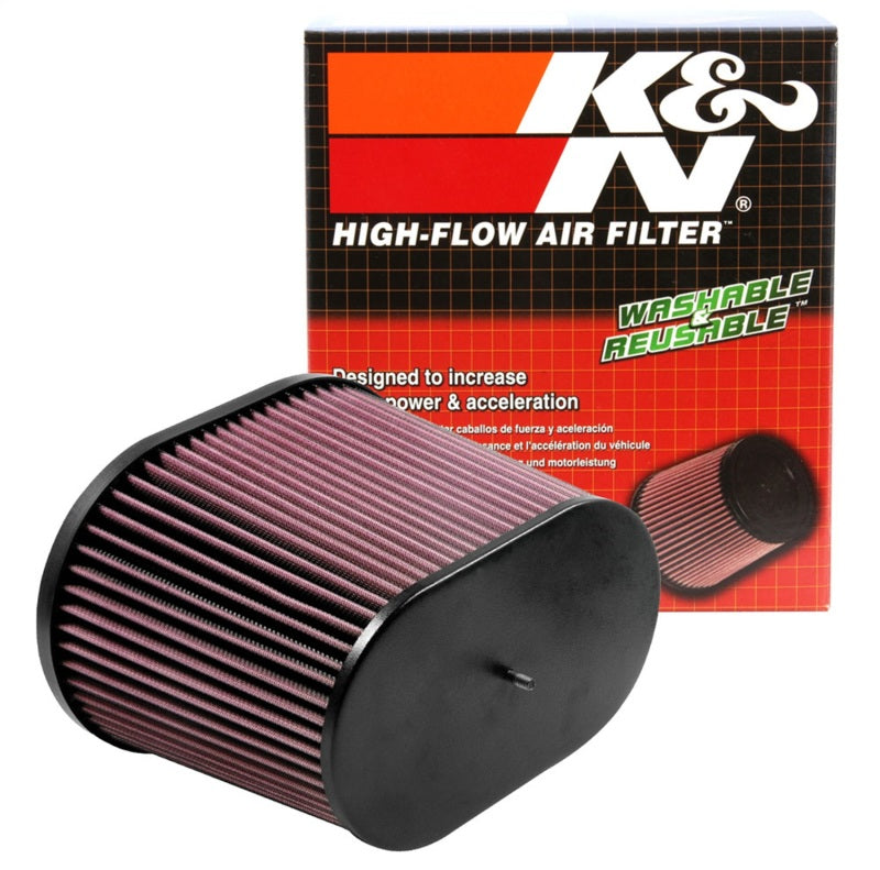 K&N Universal Air Filter - Oval Straight - 3.688in Flange ID x 10.25in Base O/S Length x 7.875in H K&N Engineering Air Filters - Universal Fit