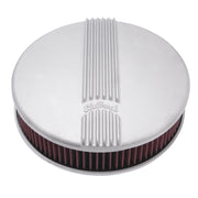 Edelbrock Air Cleaner Classic Series Round Aluminum Top Cloth Element 14In Dia X 3 9In Satin Edelbrock Air Filters - Universal Fit