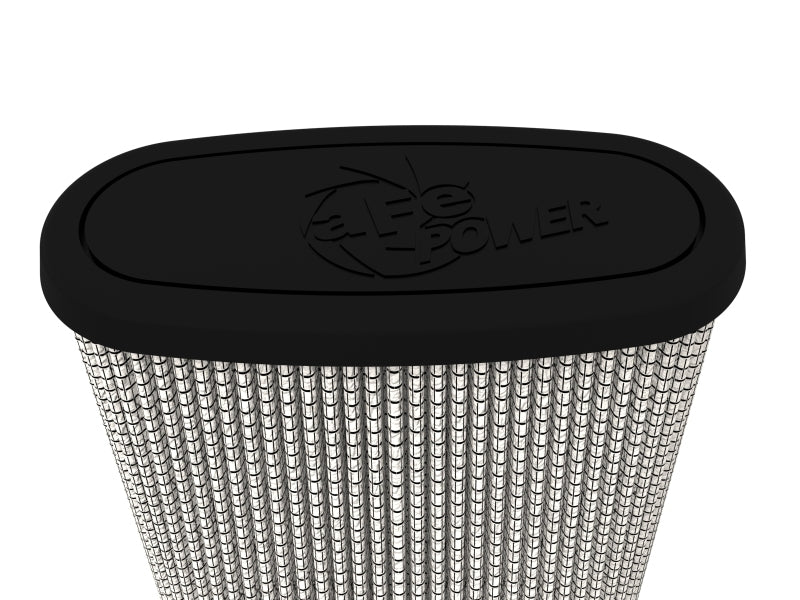 aFe Magnum FLOW Pro DRY S Universal Air Filter 3.5in Flange 5.75x5in Base 6x2.75in Top 6.5in Height aFe Air Filters - Universal Fit