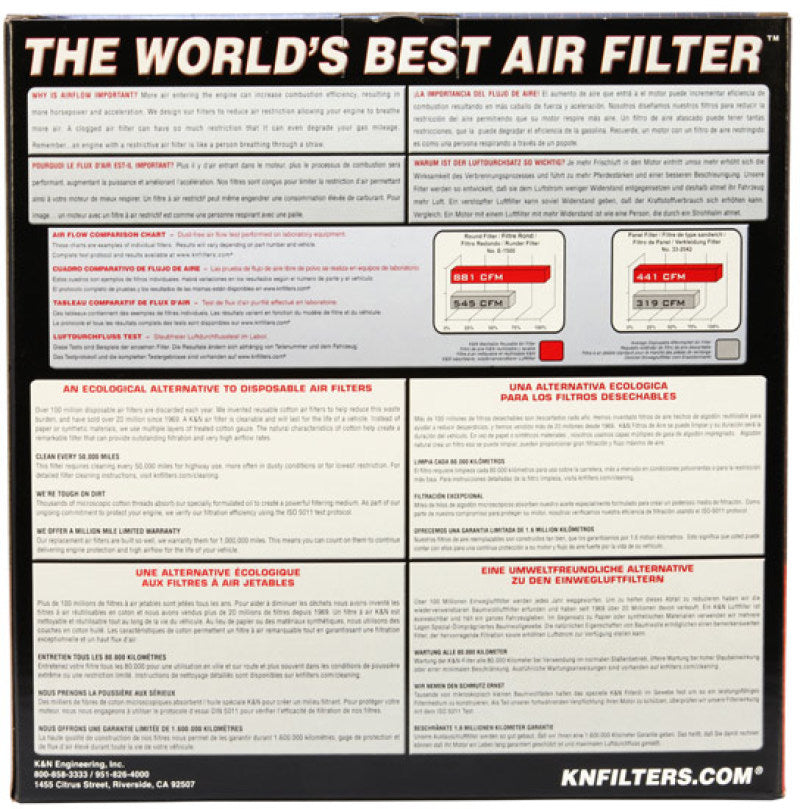 K&N 15-18 Toyota Hiace L4-2.5L DSL Replacement Drop In Air Filter K&N Engineering Air Filters - Drop In