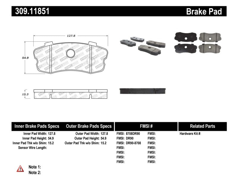 StopTech Performance 06-09 Chevy Corvette Z06 Rear Brake Pads Stoptech Brake Pads - Performance