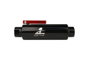 Aeromotive In-Line AN-10 Filter w/Shutoff Valve 100 Micron SS Element - Black Anodize Finish Aeromotive Fuel Filters