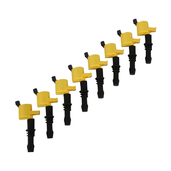 Ignition Coil - SuperCoil- 2004-2008 Ford 4.6L/5.4L/6.8L 3-valve- Yellow- 8-Pack 140033-8 ACCEL Autoparts