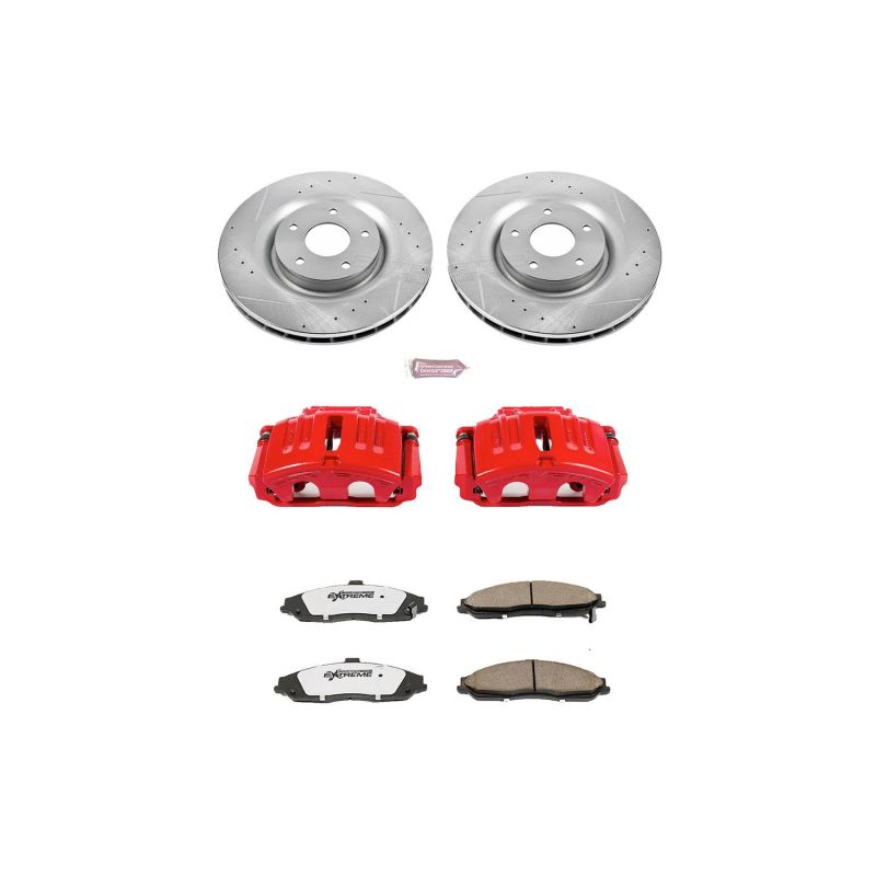 Power Stop 05-13 Chevrolet Corvette Front Z26 Street Warrior Brake Kit w/Calipers PowerStop Brake Kits - Performance D&S