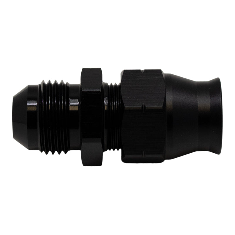 DeatschWerks 8AN Male Flare to 1/2in Hardline Compression Adapter - Anodized Matte Black DeatschWerks Fuel Components Misc