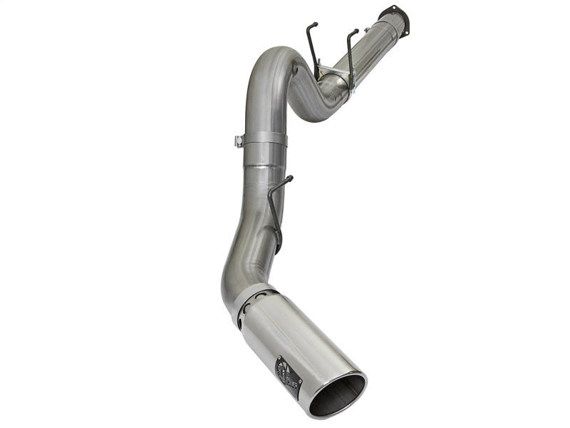 aFe LARGE BORE HD 5in 409-SS DPF-Back Exhaust w/Polished Tip 2017 Ford Diesel Trucks V8 6.7L (td) aFe DPF Back