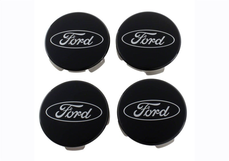 Ford Racing Ford Truck/SUV Black And Chrome Wheel Center Cap Kit Ford Racing Wheel Center Caps