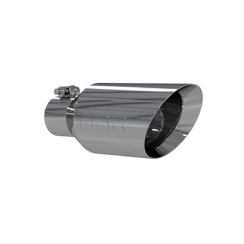 MBRP Universal Tip 4.5 O.D. Dual Walled Angled Rolled End 2.5 Inlet 12in Length - T304 MBRP Steel Tubing