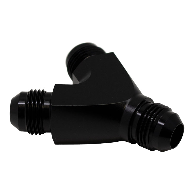 DeatschWerks 8AN Male Flare to 8AN Male Flare to 8AN Male Flare Y Fitting - Anodized Matte Black DeatschWerks Distribution Blocks