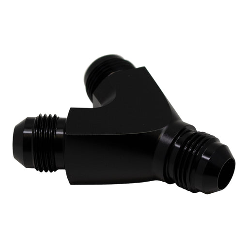 DeatschWerks 8AN Male Flare to 8AN Male Flare to 8AN Male Flare Y Fitting - Anodized Matte Black DeatschWerks Distribution Blocks