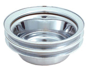 Spectre SB Chevy (w/Long Water Pump) Double Lower Groove Crankshaft Pulley - Chrome Spectre Pulleys - Crank, Underdrive