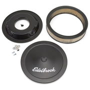 Edelbrock Air Cleaner Pro-Flo Series Round Steel Top Paper Element 14In Dia X 3 75In Dropped Base Edelbrock Air Filters - Universal Fit