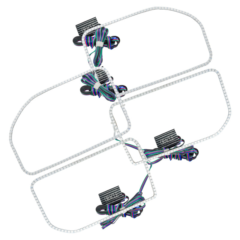 Oracle Ford F250/350 11-16 Halo Kit (Square Ring Design) - ColorSHIFT w/o Controller ORACLE Lighting Headlights