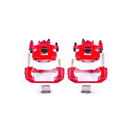 Power Stop 94-98 Ford Mustang Front Red Calipers w/Brackets - Pair PowerStop Brake Calipers - Perf