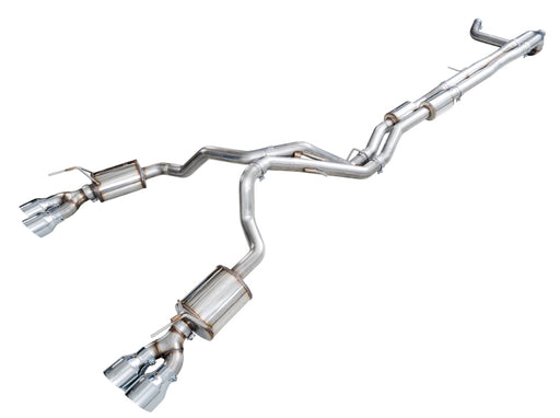 AWE Tuning 2021+ Cadillac Escalade 6.2L ESV 0FG Dual Exit Exhaust System w/ 5in Chrome Silver Tips AWE Tuning Catback