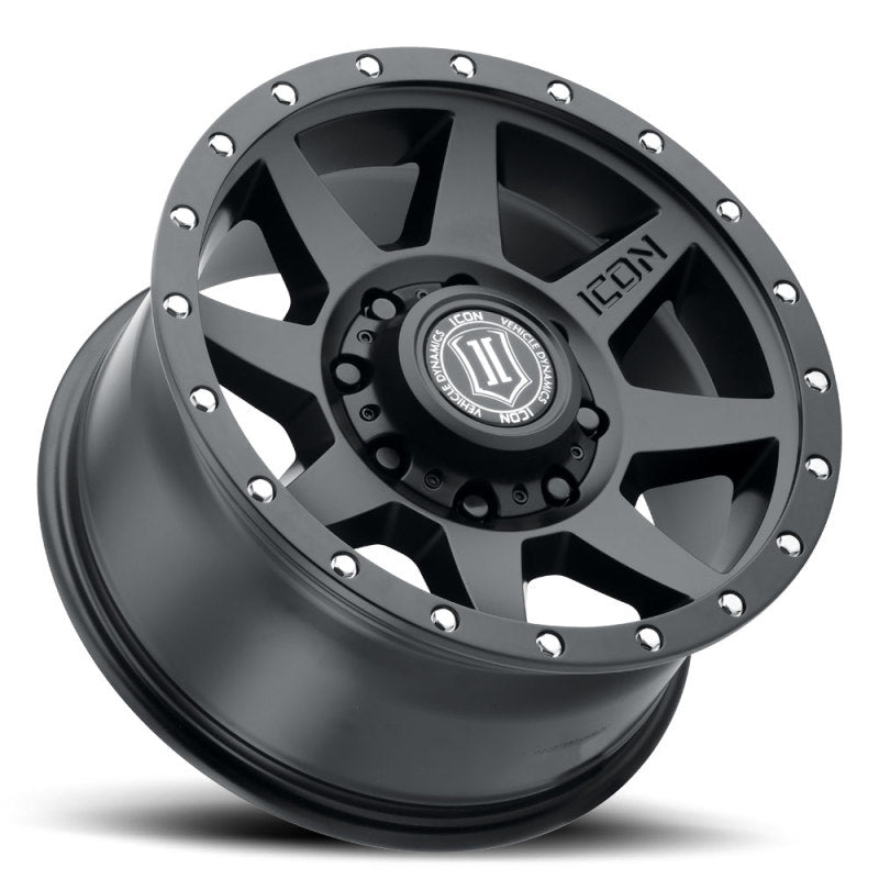 ICON Rebound 17x8.5 8x170 6mm Offset 5in BS 125mm Bore Satin Black Wheel ICON Wheels - Cast