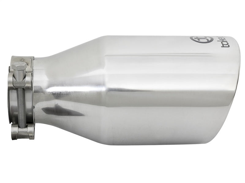 aFe Takeda 304 Stainless Steel Clamp-On Exhaust Tip 2.5in. Inlet / 4.5in. Outlet / 9in. L - Polished AFE POWER Tips