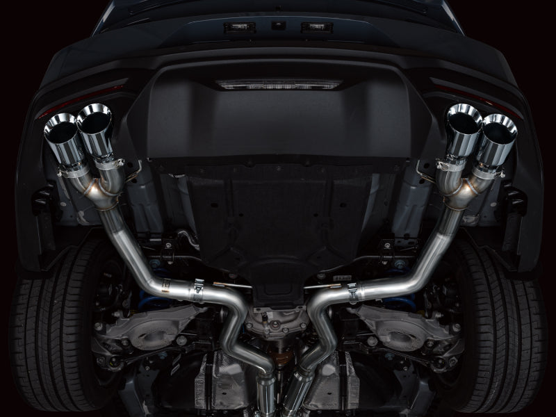 AWE 2024 Ford Mustang GT Fastback S650 RWD Track Edition Cat-Back Exhaust w/ Quad Chrome Silver Tips AWE Tuning Catback