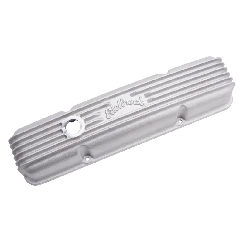 Edelbrock Valve Cover Classic Series Chevrolet 1959-1986 262-400 CI V8 w/ Breather Holes Satin Edelbrock Valve Covers
