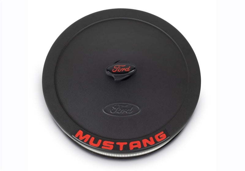 Ford Racing Air Cleaner Kit - Black Crinkle Finish w/ Red Mustang Emblem Ford Racing Air Filters - Universal Fit