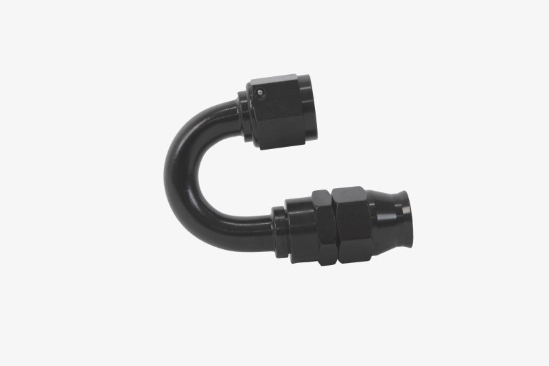 Aeromotive PTFE Hose End - AN-08 - 180 Deg - Black Anodized Aeromotive Fittings