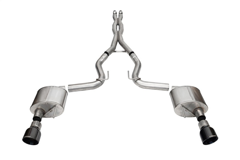 Corsa 24+ Ford Mustang GT Xtreme Cat-Back Ex. Sys. 3.0in Dual Rear Exit w/4.5in Black PVD Pro Tips CORSA Performance Catback