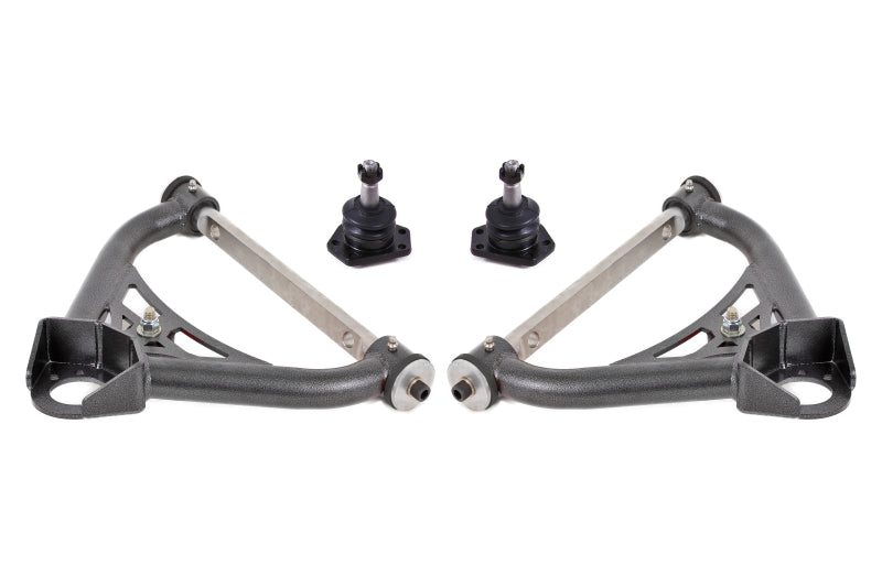 BMR 70-81 Chevrolet Camaro A-Arms Upper Non-Adjustable Delrin Std Ball Joint - Black Hammertone BMR Suspension Control Arms