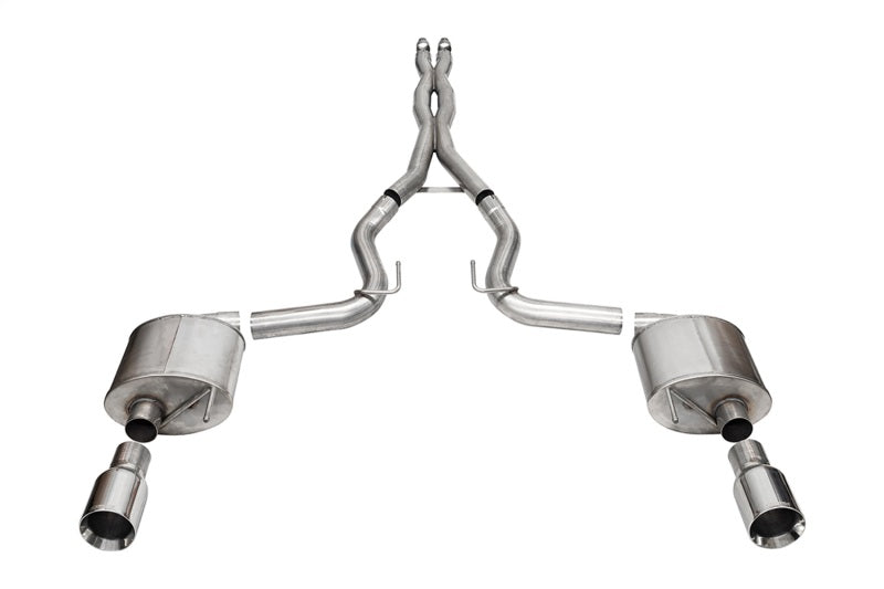 Corsa 24+ Ford MustangGT Sport Cat-Back Exhaust Sys. 3.0in Dual Rear Exit w/4.5in Straight Cut Tips CORSA Performance Catback